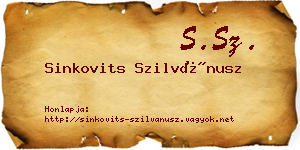 Sinkovits Szilvánusz névjegykártya